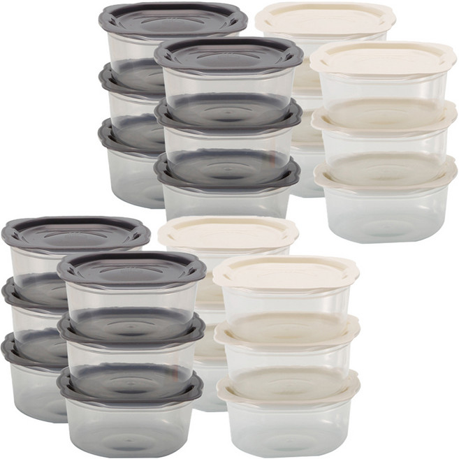 이지앤프리 맛쿡 냉동밥보관용기 세트 400ml, 뚜껑 2종 x 6p + 용기 2종 x 6p, 2세트