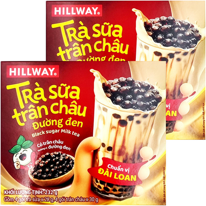 힐웨이 블랙 슈가 밀크티 고형차 28g x 4p + 버블 30g x 4p 세트, 2세트