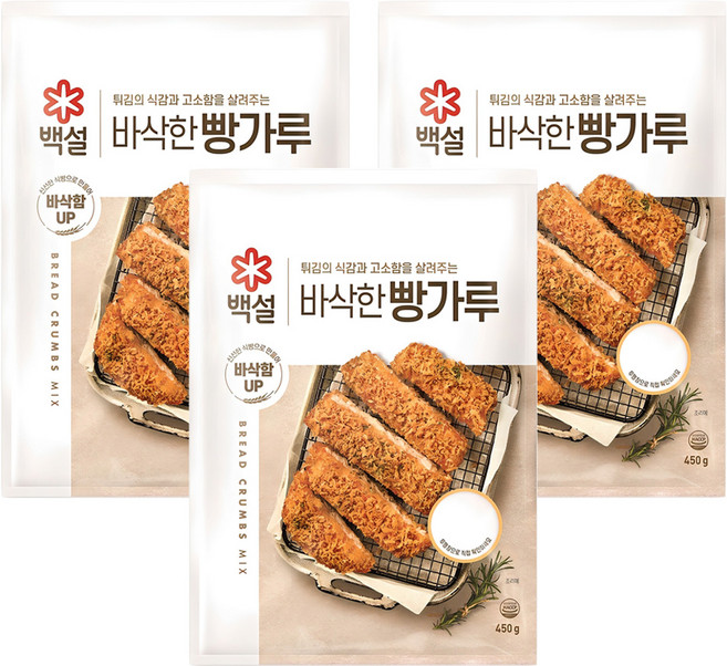 백설 빵가루, 450g, 3개