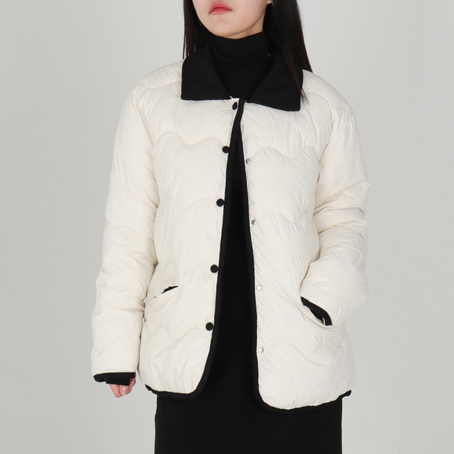 닷이프 여성용 러블리 카라 패딩 자켓