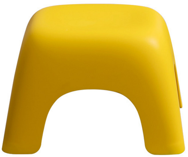 컬러풀 동글 플라스틱 의자 295mm, 옐로우, 1개