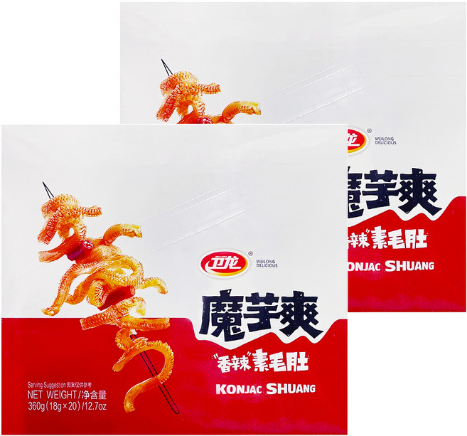 衛龍 香辣素毛肚 20包入, 360g, 2盒