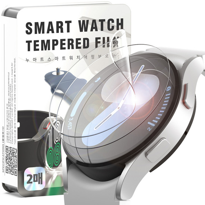 누아트 갤럭시워치 호환 자가복원 액정보호필름, 투명, 2개