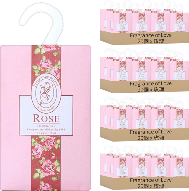 Fragrance of Love 香氛包 20個, 16g, 4組, 玫瑰