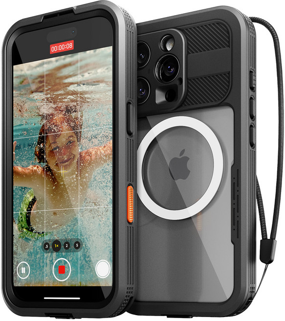 신지모루 맥세이프 풀커버 360도 워터락 방수케이스 핸드폰 방수팩, 아이폰 16 프로 맥스, 1개