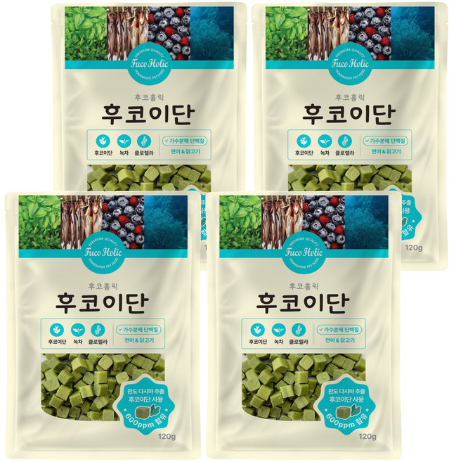 후코홀릭 강아지 수제간식, 후코이단, 120g, 4개