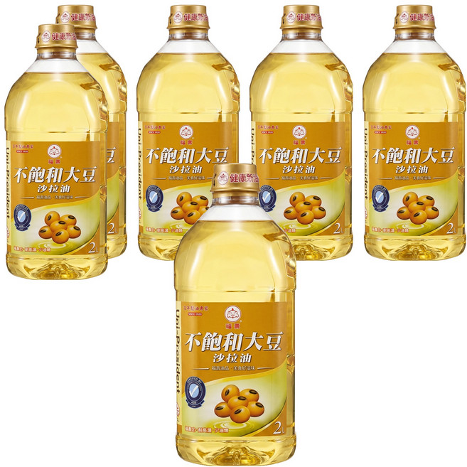 福壽實業 不飽和大豆沙拉油, 2L, 6桶