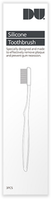 DU 잇몸 마사지 실리콘 칫솔, 3개입, 1개