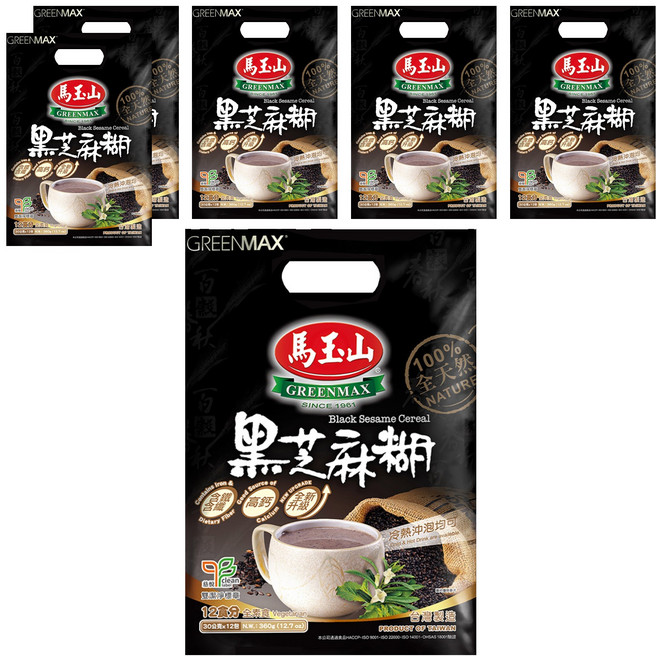 馬玉山 黑芝麻糊 全素, 30g, 12包, 6袋