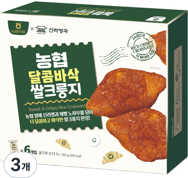 농협식품 달콤바삭 쌀크룽지, 3개, 150g