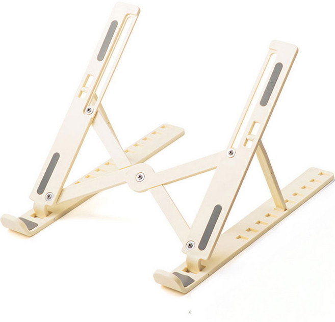 누아트 높이조절 휴대용 초경량 접이식 아이패드/맥북/노트북 16인치 호환 쿨링 거치대+전용 파우치 포함, 아이보리, 1세트