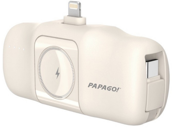 PAPAGO 隨行膠囊行動電源 Lightning, PBF16, 奶茶色