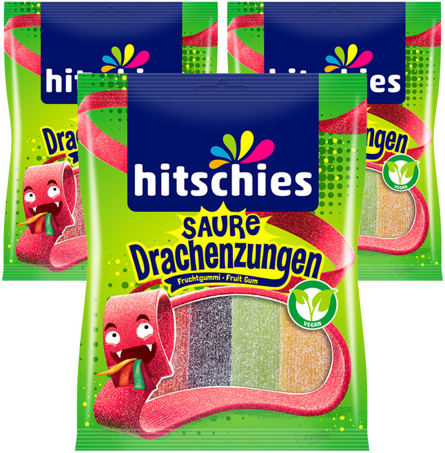 hitschies 希趣樂 水果風味酸扁帶軟糖, 125g, 3包