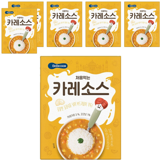 베베쿡 처음먹는 덮밥 소스, 카레, 200g, 6개