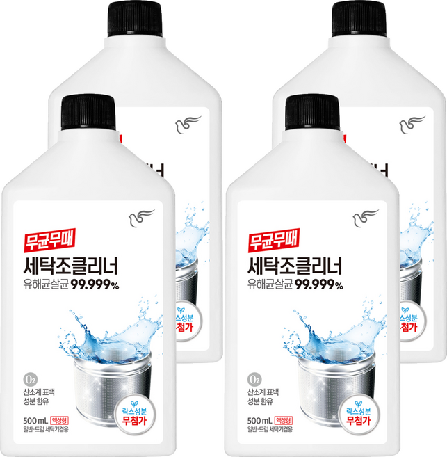 무균무때 세탁조클리너, 4개, 500ml