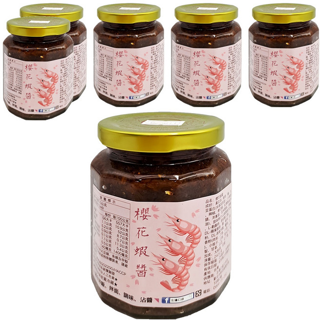 左邊口袋 櫻花蝦醬, 240g, 6罐
