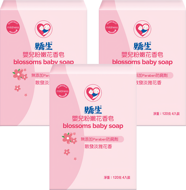 Johnson's 嬌生 嬰兒粉嫩花香皂, 480g, 3盒