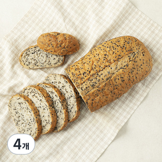 브로드카세 발효종 에브리데이 저당 흑임자 깜바뉴, 640g, 4개, 1개입