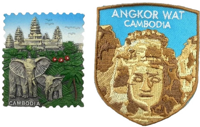 A-ONE 匯旺 柬埔寨吳哥窟 大象磁性家居裝飾燙布貼 Set