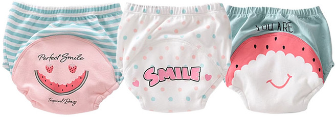 vanibaby 母嬰生活 幼兒學習褲3件組, 西瓜, 1組