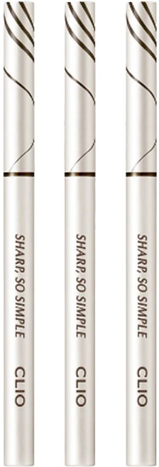 클리오 샤프 쏘 심플 워터프루프 펜슬 라이너 0.14g, 004 다크브라운, 3개 - 쿠팡