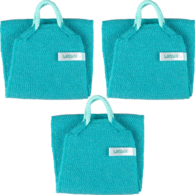 웨신 뱀부 손잡이 롱 샤워타올, 민트, 1개입, 3개