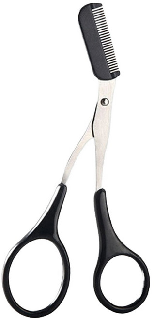 엘로브 빗달린 눈썹 손질 숱가위, 블랙, 1개