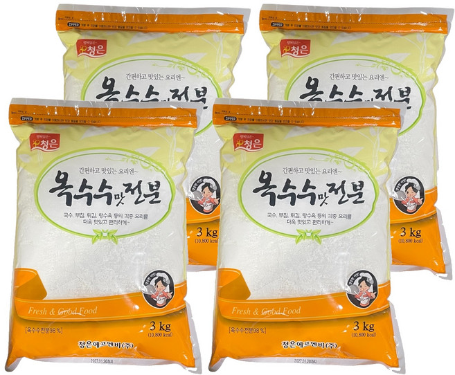 청은에프엔비 옥수수맛 전분, 3kg, 4개