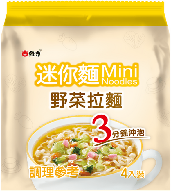 維力 迷你野菜拉麵 20g, 4包