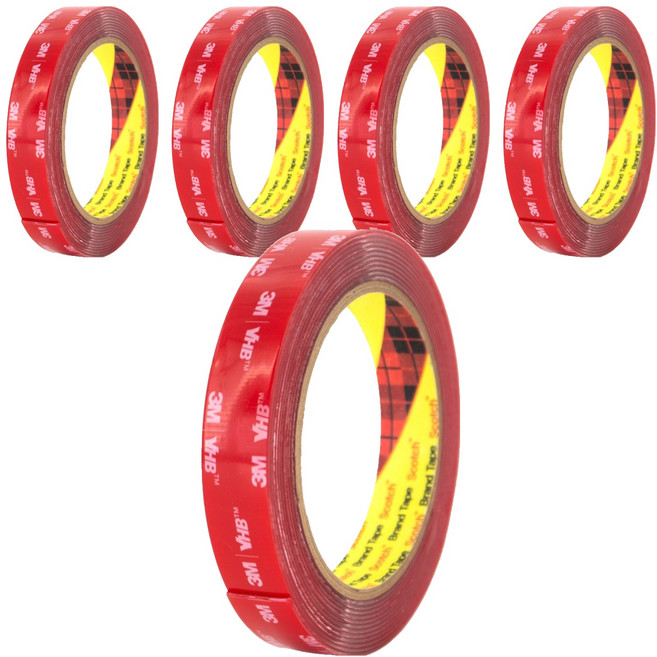 스카치 3M 강력 다용도 폼 투명 양면테이프 18mm x 3m, 5개