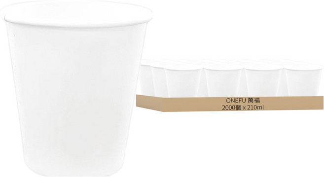 萬福 全白7oz冷熱共用杯 90口徑, 1箱, 2000個裝
