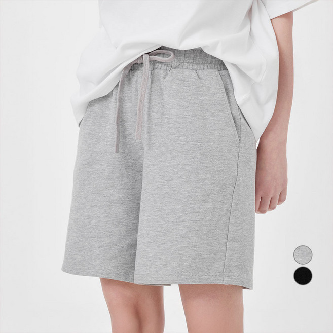 ELLE PARIS 베이직 5부 하프 스웻 밴딩 쇼츠