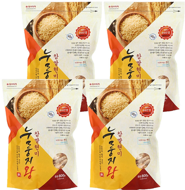 쌍지뜰 찹쌀현미 누룽지왕, 800g, 4개