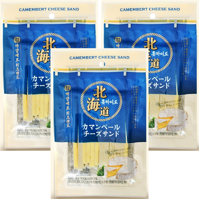 훗카이도 까망베르 치즈샌드, 3개, 38g