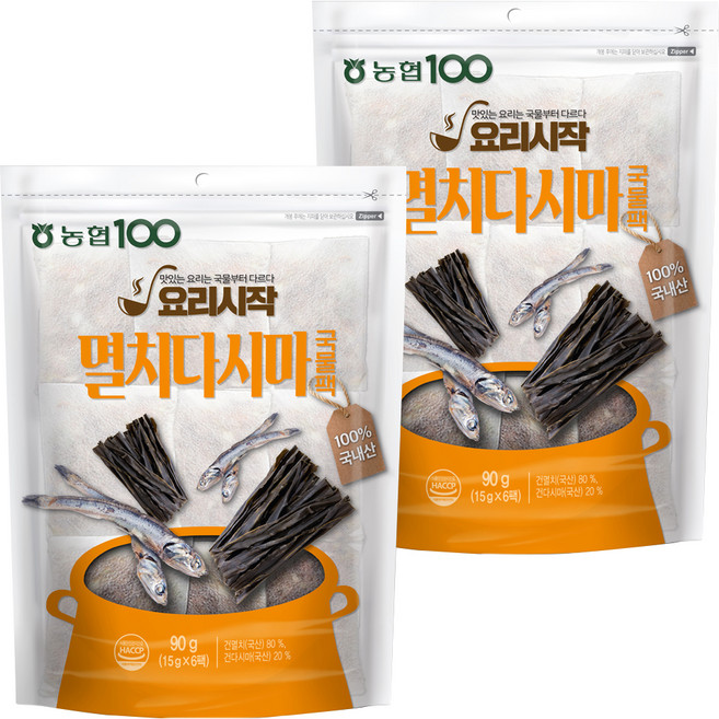 농협 멸치 다시마 국물팩 6p, 90g, 2개