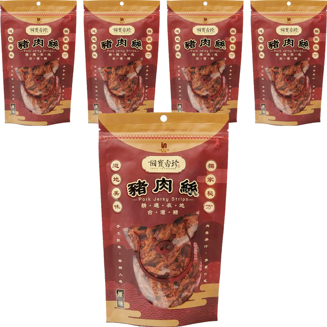 TASTY TREASURE 國寶香珍 豬肉絲, 200g, 5包