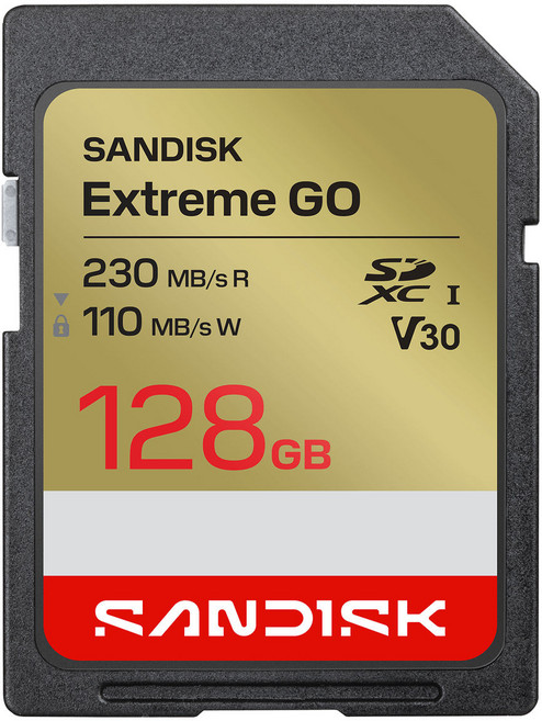 SanDisk 晟碟 Extreme SDXC V30 U3 C10 UHS-I 230MB/s R 110MB/s W 記憶卡 公司貨, 128GB, 1個