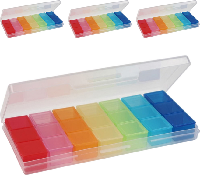 YAMADA 山田化學 七彩週間小物盒, 4個