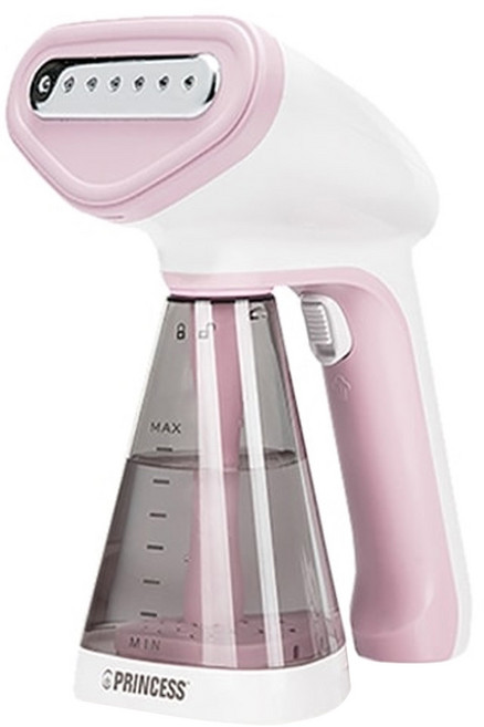 PRINCESS 荷蘭公主 手持式蒸氣掛燙機 1100瓦 260ml可拆卸水箱, 332846P, 白色 + 粉色