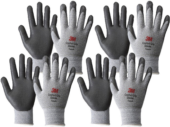 3M 舒適型觸控止滑工作手套, Melange Gray, 4雙