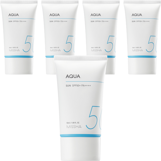 미샤 올 어라운드 세이프 블록 아쿠아 선크림 SPF50+ PA++++, 50ml, 5개