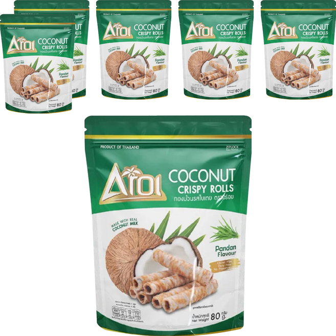 泰國 AROI 香蘭風味椰子捲, 80g, 6包