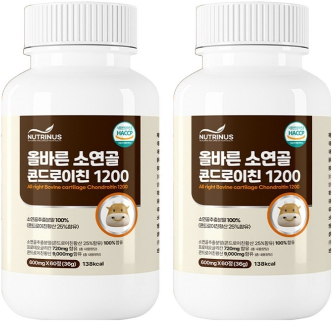 뉴트리너스 올바른 소연골 콘드로이친 1200 36g, 2개, 60정