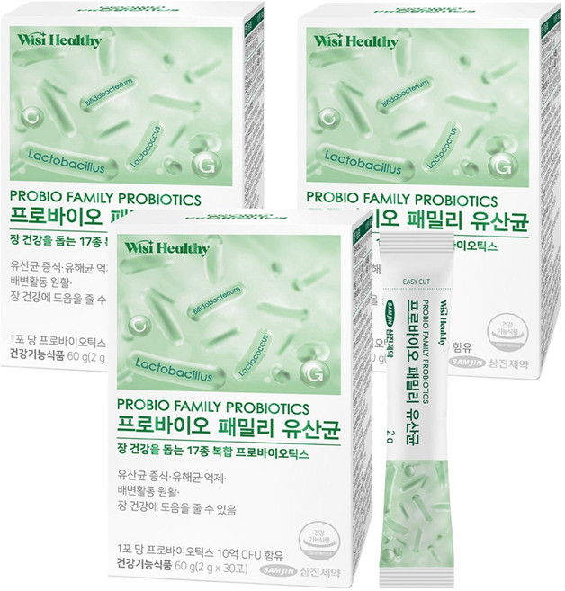 위시헬씨 프로바이오 패밀리 유산균, 60g, 3개
