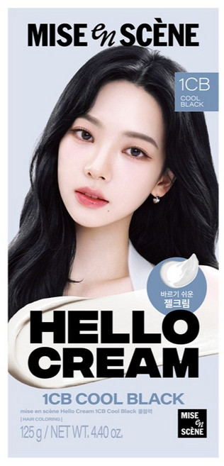 미쟝센 뉴 헬로크림 염색제, 쿨블랙, 1개