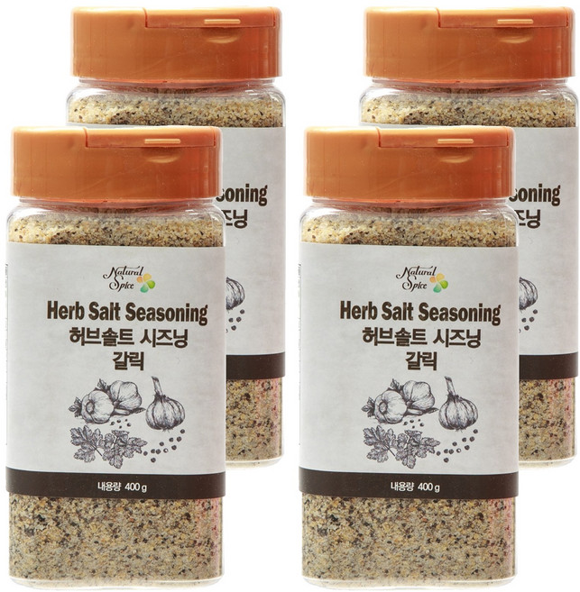 내츄럴스파이스 허브솔트시즈닝 갈릭, 400g, 4개