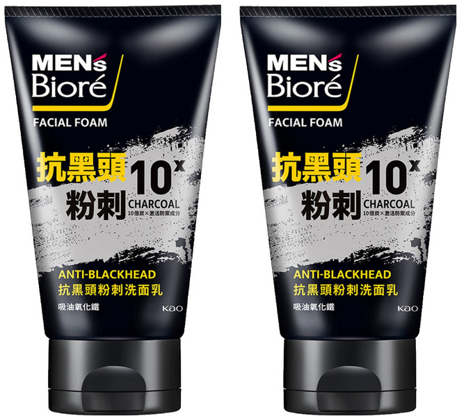 MEN's Biore 抗黑頭粉刺洗面乳, 100g, 2條