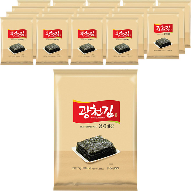 광천김 참 재래김, 25g, 20개