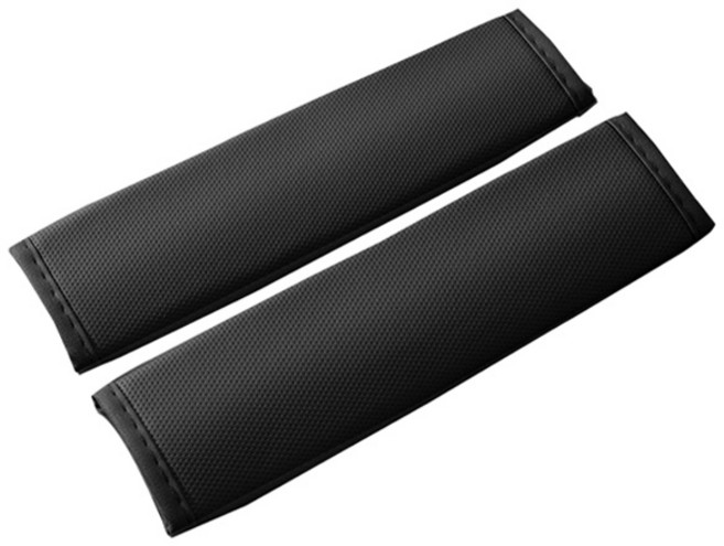 생활공식 차량용 가죽 쿠션 안전벨트커버, 블랙, 2개