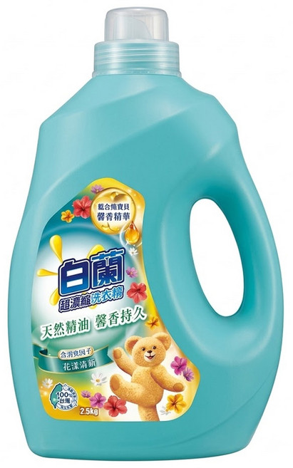 白蘭 超濃縮洗衣精 花樣清新, 2.5kg, 1瓶
